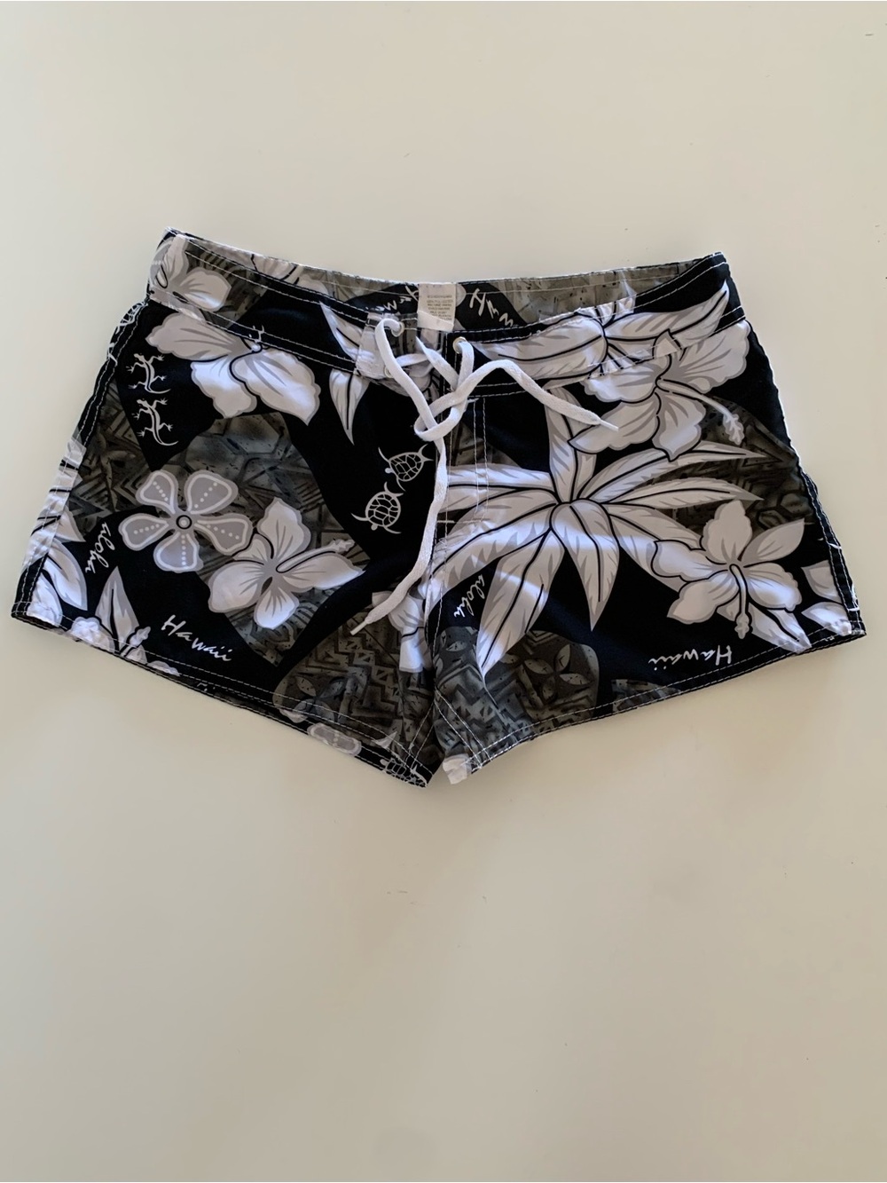 Black & White Floral Women’s Swim Shorts